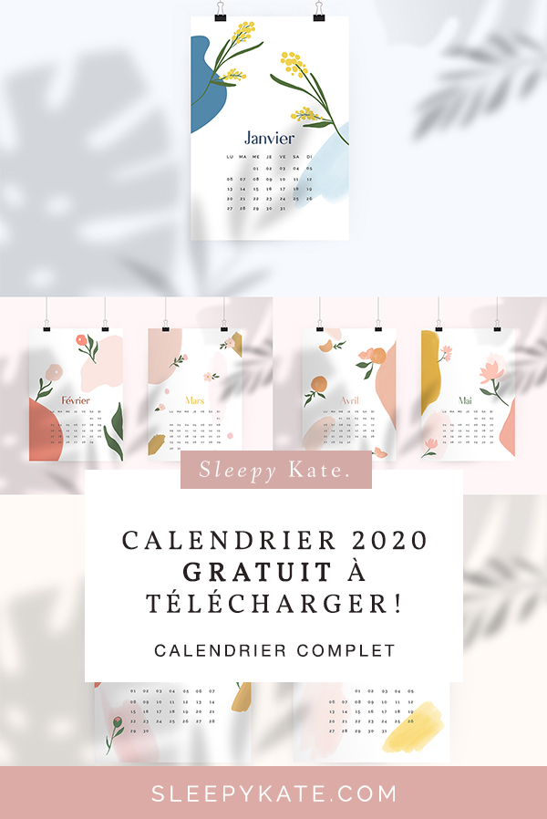 Calendrier 2020 à télécharger gratuitement! - Sleepy Kate