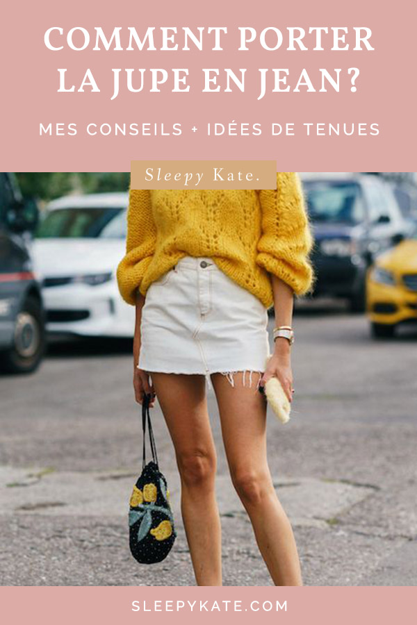 Vous avez besoin d'une idée de tenue avec une jupe en jean? Vous êtes au bon endroit! Je vous explique comment bien porter la jupe en jean en hiver et quand il fait plus chaud! #modefemme #jupeenjean #denimskirt