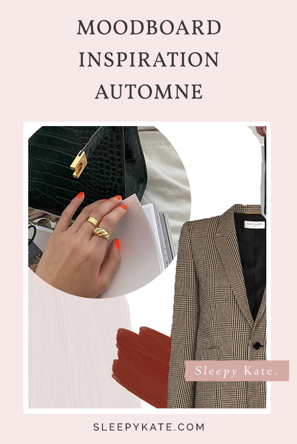 Je partage avec vous mon moodboard avec mes Inspirations de couleurs, motifs, style et de tenues pour cet d'automne !